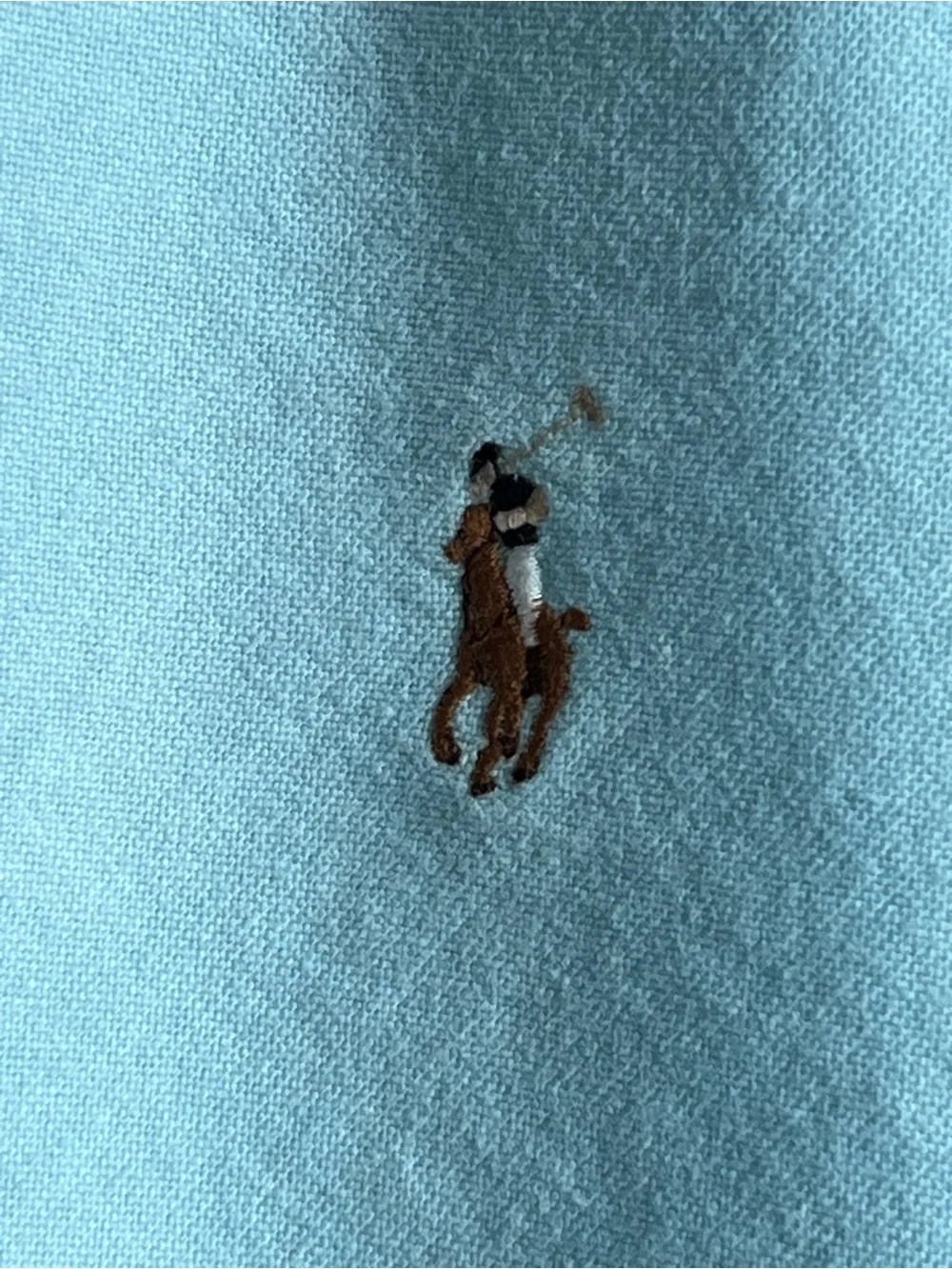 Ralph Lauren Boys Light Aqua Button-Down Dress Shirt w/ Pony Logo (Sz. L 14-16)